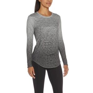 Running Crew Tee XS Ombre‎ Grey Pullover Long Sleeve Activewear Athletic New